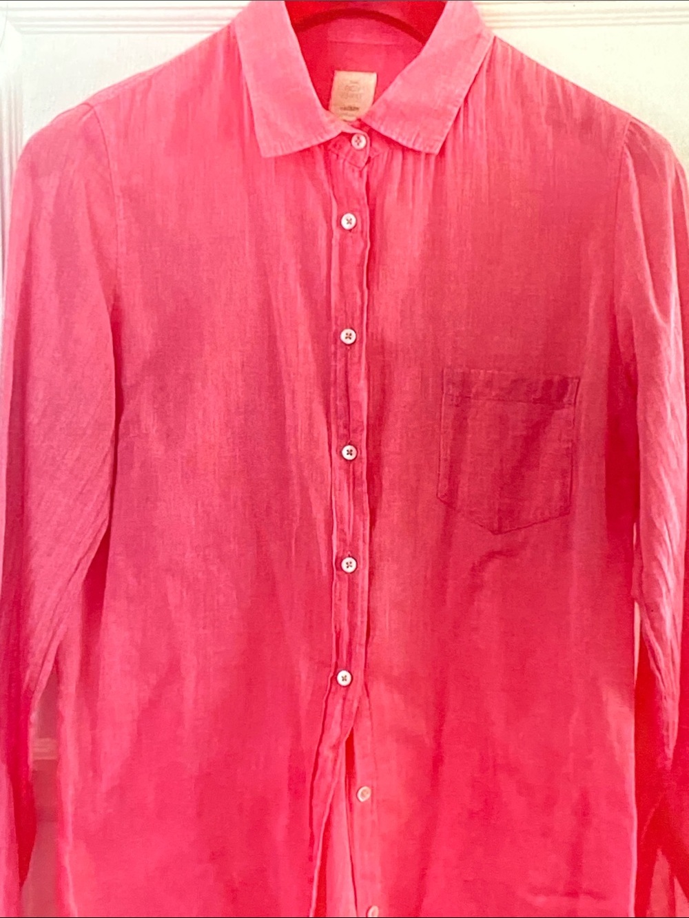 J. Crew Men's Bright Pink Long-Sleeve Button-Down Shirt